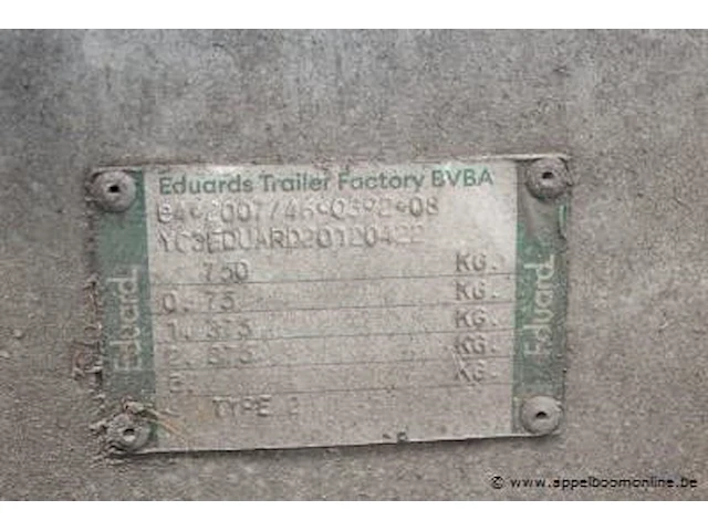 Aanhangwagen eduard, yc3eduard20120422, 750kg - afbeelding 4 van  4