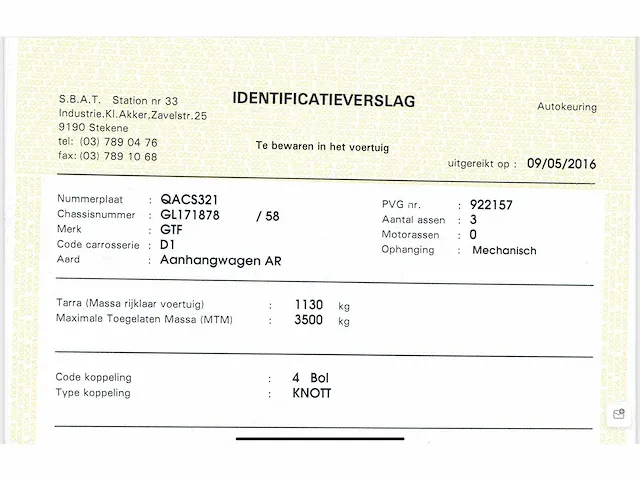 Aanhangwagen gtf 3asser - afbeelding 11 van  12