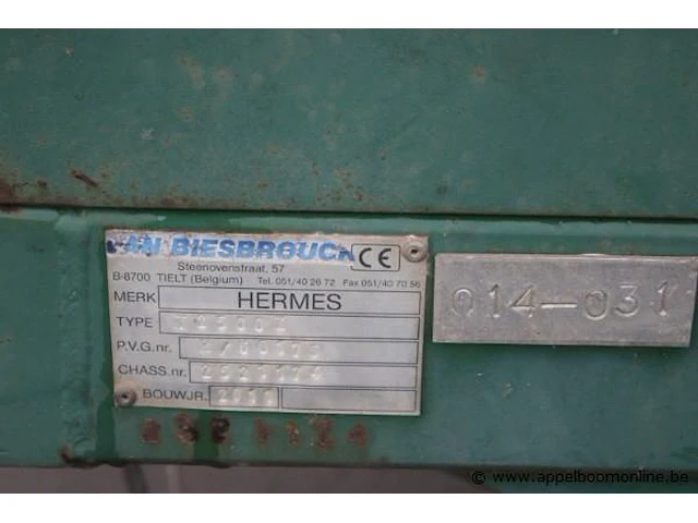 Aanhangwagen hermes t2500z, chassisnumer 2521174, bj 2011, verliesaangifte gelijkvormigheidsattest - afbeelding 2 van  6