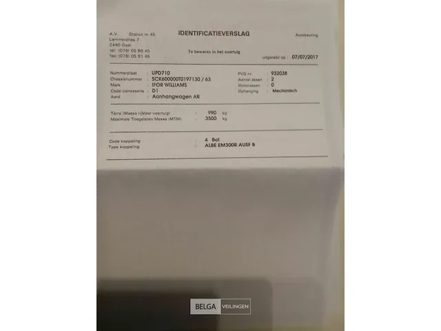 Aanhangwagen ifor williams 200x500 htg 3500 papieren oké - afbeelding 8 van  10