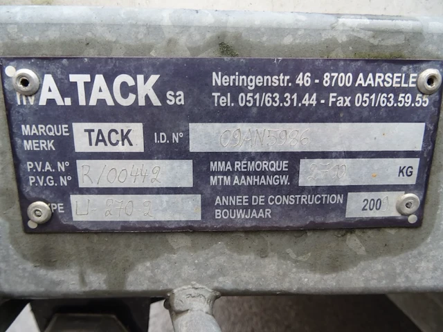 Aanhangwagen tack v-270-2 - afbeelding 26 van  27