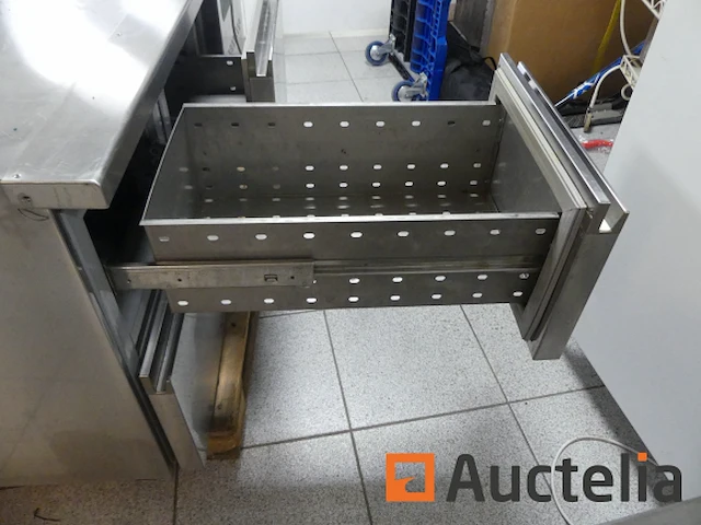 Aanrecht horizontale roestvrij staalkoelkast 4 lade asber etp-7-135-04 se - afbeelding 6 van  11