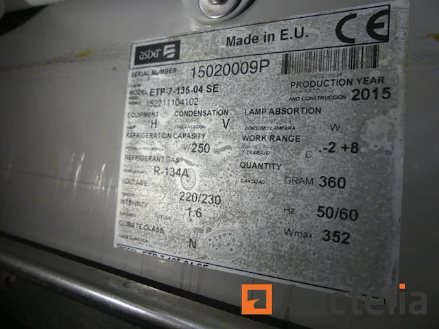Aanrecht horizontale roestvrij staalkoelkast 4 lade asber etp-7-135-04 se - afbeelding 9 van  11
