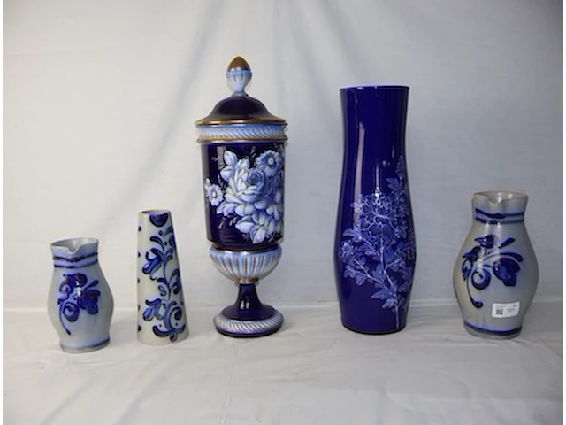 Aardewerk blauw (x5) - afbeelding 1 van  6