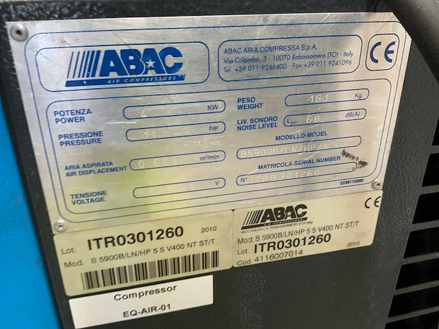 Abac - b5900b/ln/hp/5,5 - piston compressors - 2010 - afbeelding 7 van  8