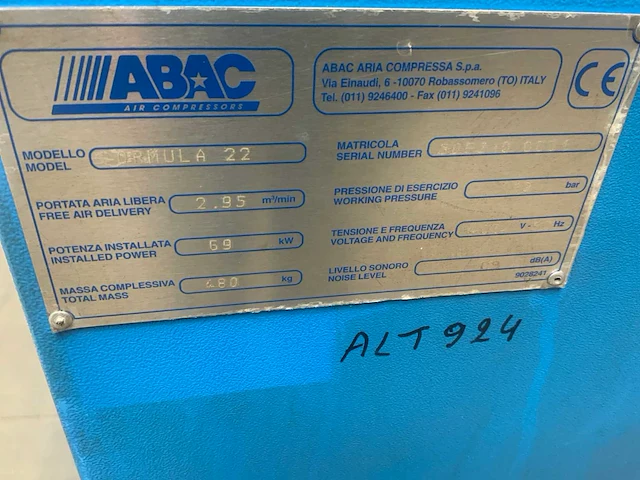 Abac formula 22 schroefcompressor - afbeelding 6 van  6