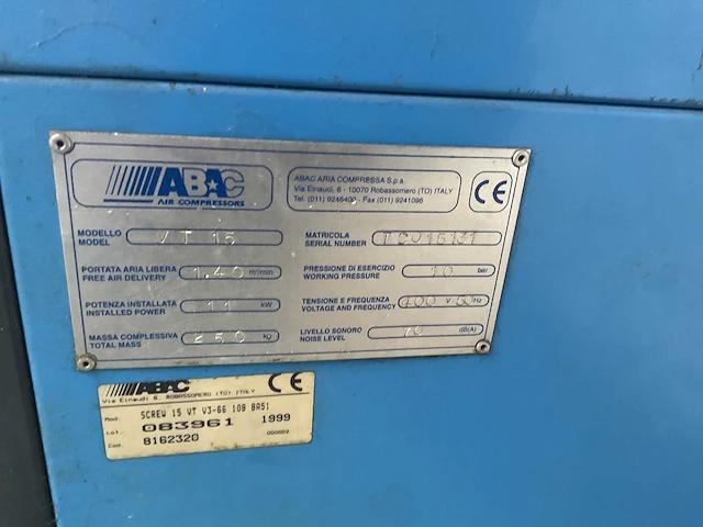 Abac vt1510 luchtcompressor - afbeelding 4 van  5