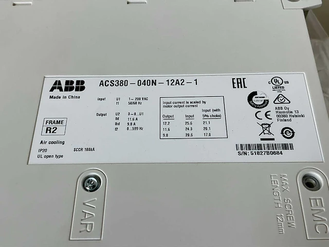Abb acs380-040n-12a2-1 frequentieregelaar (2x) - afbeelding 6 van  9