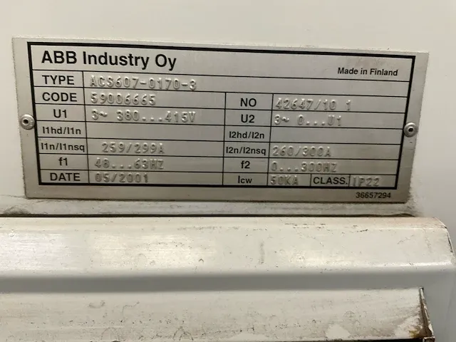 Abb acs607 schakelkast met frequentieregelaar - afbeelding 9 van  9