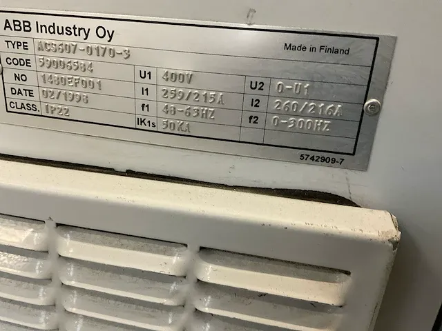 Abb acs607 schakelkast met frequentieregelaar - afbeelding 11 van  11