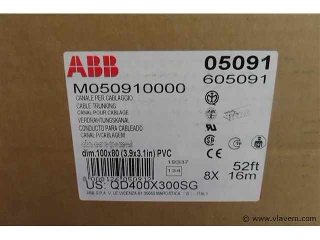 Abb kabelgoot, 8 stuks van 2mx10cmx8cm, pvc - afbeelding 2 van  4