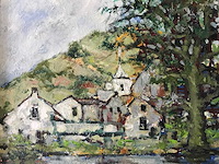 Abstract schilderij op doek. belgische school. gesigneerd. - afbeelding 8 van  18