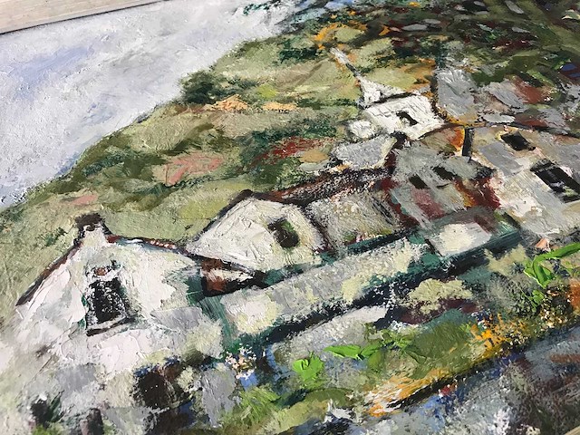 Abstract schilderij op doek. belgische school. gesigneerd. - afbeelding 9 van  18