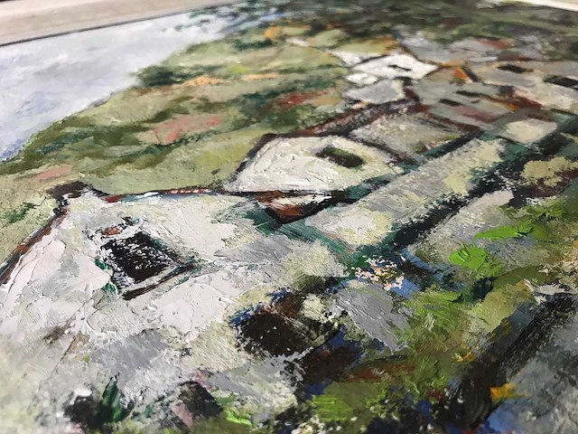 Abstract schilderij op doek. belgische school. gesigneerd. - afbeelding 10 van  18