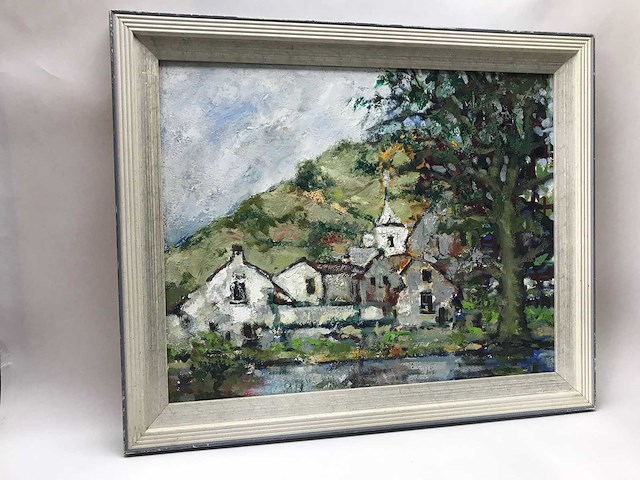 Abstract schilderij op doek. belgische school. gesigneerd. - afbeelding 11 van  18