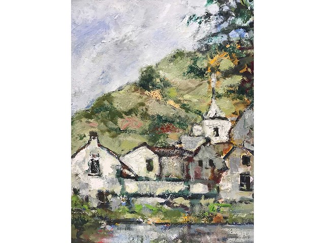 Abstract schilderij op doek. belgische school. gesigneerd. - afbeelding 14 van  18