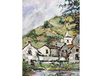 Abstract schilderij op doek. belgische school. gesigneerd. - afbeelding 14 van  18