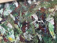 Abstract schilderij op doek. belgische school. gesigneerd. - afbeelding 2 van  18