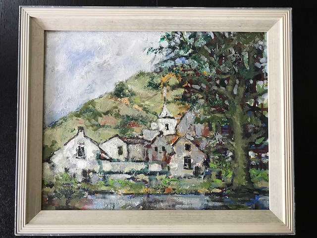 Abstract schilderij op doek. belgische school. gesigneerd. - afbeelding 7 van  18