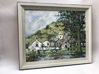 Abstract schilderij op doek. belgische school. gesigneerd. - afbeelding 11 van  18