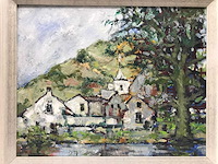 Abstract schilderij op doek. belgische school. gesigneerd. - afbeelding 12 van  18