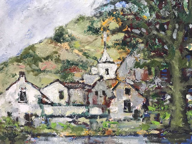 Abstract schilderij op doek. belgische school. gesigneerd. - afbeelding 13 van  18