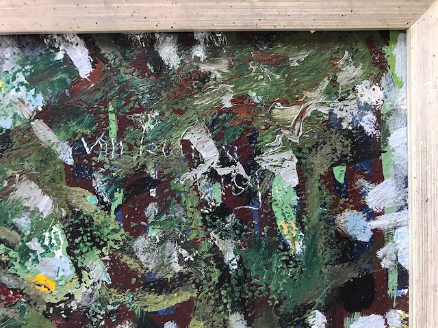 Abstract schilderij op doek. belgische school. gesigneerd. - afbeelding 16 van  18