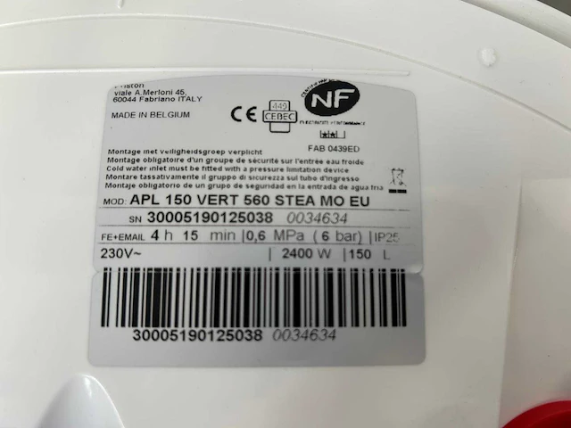 Acapulco - alp 150 vert - 150l elektrische boiler 2400w - afbeelding 8 van  10