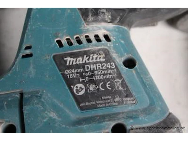 Accu boorhamer makita dhr243, vv lader, werking niet gekend - afbeelding 2 van  2