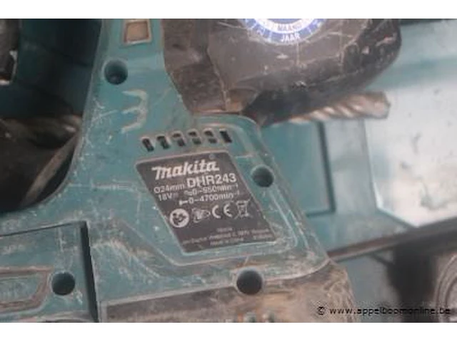 Accu-boorhamer makita dhr243, vv oplader, werking niet gekend - afbeelding 2 van  2