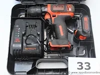 Accu boormachine black&decker, met batterij en lader, werking niet gekend, plus boormachine, werking niet gekend - afbeelding 2 van  3