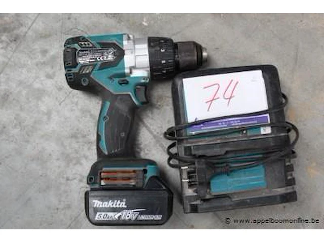 Accu boormachine makita dhp481, vv oplader, werking niet gekend - afbeelding 1 van  2