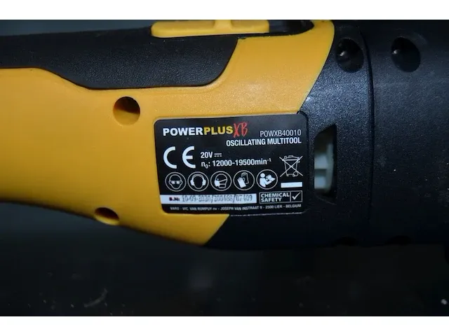 Accu boormachine powerplus powx0050li in koffer met lader zonder accu, accu multitool powerplus xb powxb40010 zonder accu - afbeelding 4 van  7
