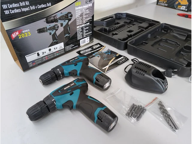 Accu boormachineset deutsche stahl 18v - afbeelding 1 van  7