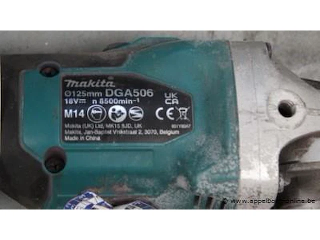 Accu haakse slijptol makita dga506, werking niet gekend - afbeelding 2 van  2