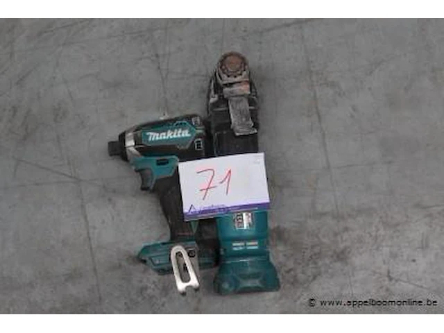 Accu moerenaanzetter makita dtd153 plus haakse slijptol dtm51, zonder batterij, werking niet gekend - afbeelding 1 van  3