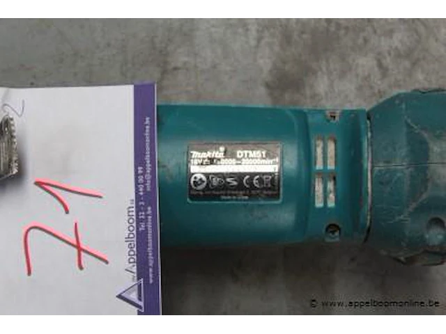 Accu moerenaanzetter makita dtd153 plus haakse slijptol dtm51, zonder batterij, werking niet gekend - afbeelding 3 van  3