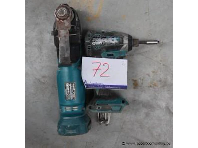 Accu moerenaanzetter makita dtd153 plus haakse slijptol dtm51, zonder batterij, werking niet gekend - afbeelding 1 van  3