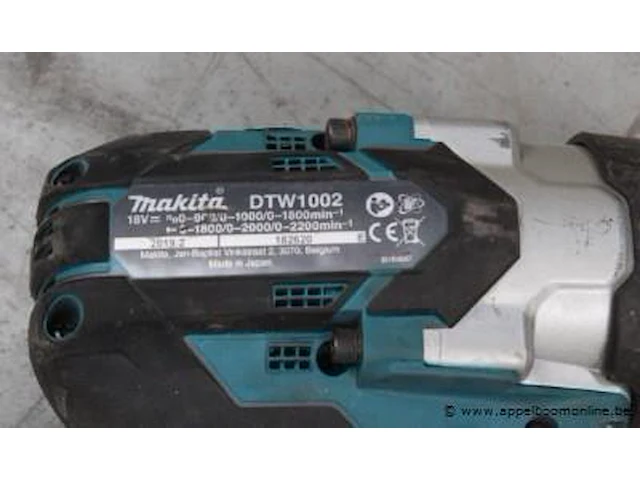 Accu moerenaanzetter makita dtw1002, zonder batterij, werking niet gekend - afbeelding 2 van  2