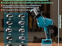 Accu-reciprozaag compatibel met 18v-accu makita - afbeelding 3 van  4