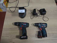 Accu schroefmachine bosch professional gsr 12v-15 met 2 accu en lader, accu schroefmachine bosch professional gsr 10,8v-ec (defect) met 2 accu en lader (b404) - afbeelding 1 van  8