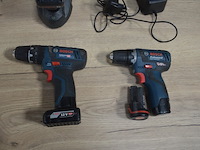 Accu schroefmachine bosch professional gsr 12v-15 met 2 accu en lader, accu schroefmachine bosch professional gsr 10,8v-ec (defect) met 2 accu en lader (b404) - afbeelding 3 van  8