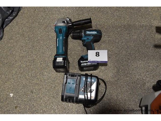 Accu schroefmachine makita plus accu slijptol makita plus lader - afbeelding 1 van  3