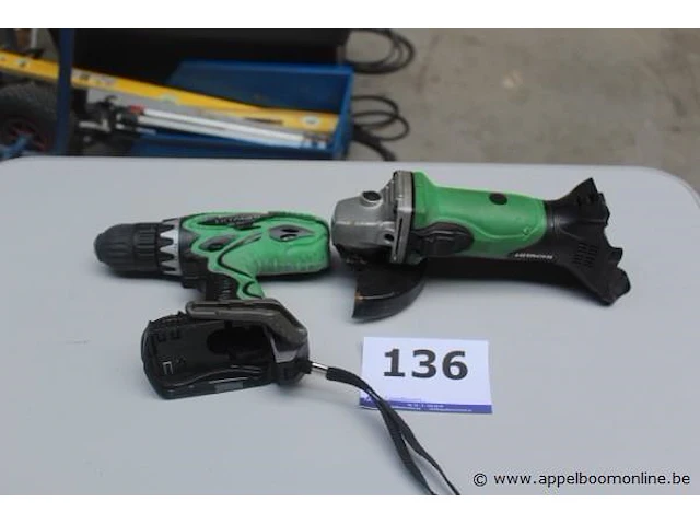 Accu schroefmachine plus accu slijptol hitachi - afbeelding 1 van  3
