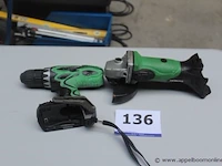 Accu schroefmachine plus accu slijptol hitachi - afbeelding 1 van  3