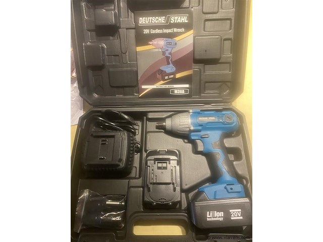 Accu slagmoersleutel met 2 accu's - afbeelding 1 van  6