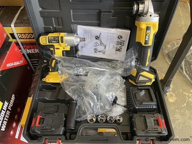 Accu slijper en slagmoersleutel set 36v 4ah - afbeelding 2 van  6