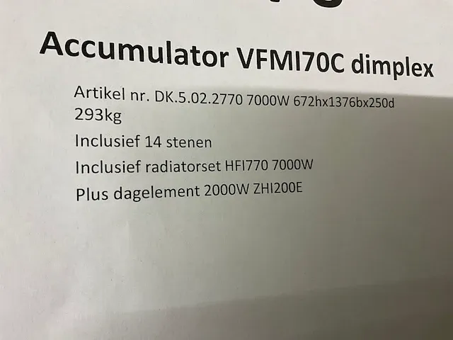 Accumulator dimplex vfmi70c - afbeelding 4 van  5