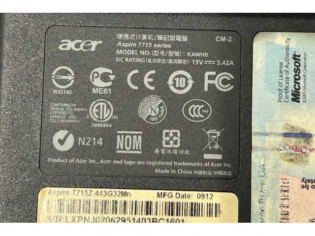 Acer laptop - afbeelding 5 van  6