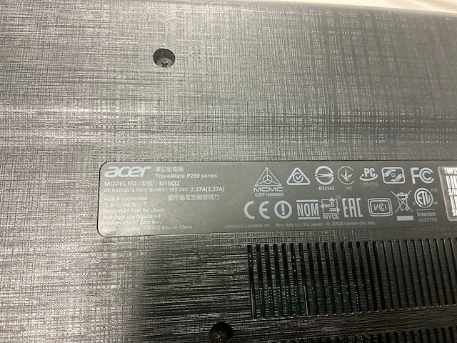 Acer travelmate p259 n16q2 laptop - afbeelding 3 van  3